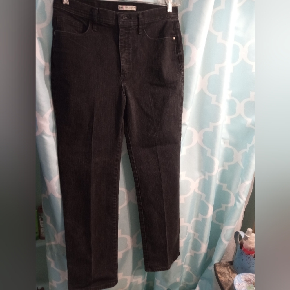 Lee Women's Dark Black Straight Leg Jeans